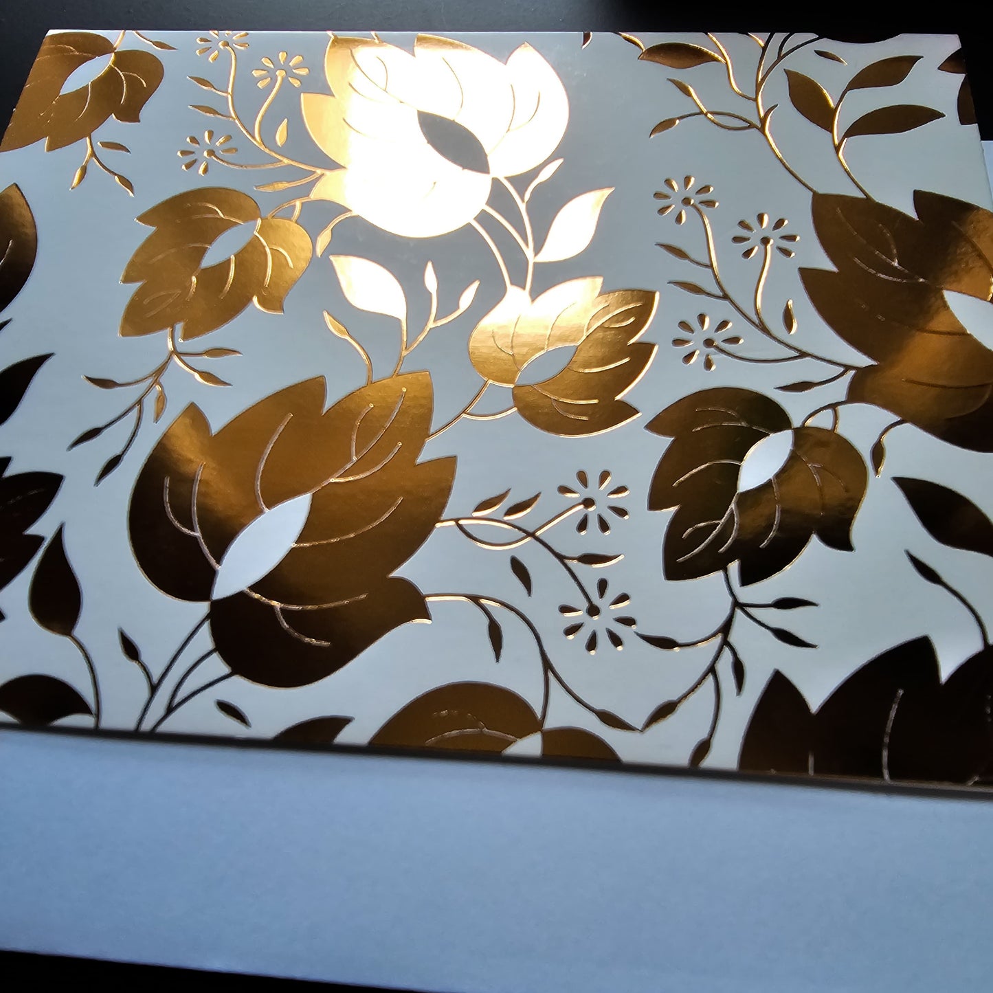 'Blumen' Grußkarte - gold